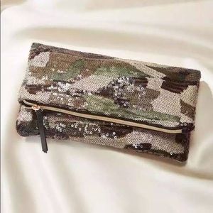 Stella & Dot Margeaux Camo Sequin Clutch